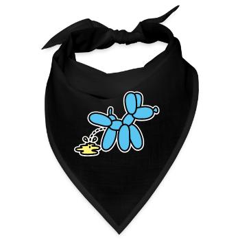 Ballonkünstler Lustige Ballontier pinkelnder Hund - Bandana - Schwarz - Vorne