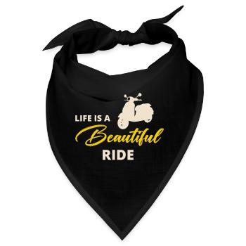 Roller Fahrer Scootering Motorrad Racer Fahrt - Bandana - Schwarz - Vorne