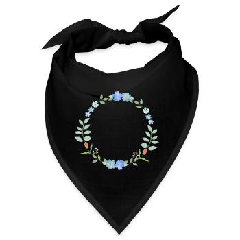 Blumenkranz - Bandana - Schwarz - Vorne