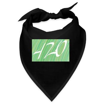 420 Design Farbverlauf Grün - Bandana - Schwarz - Vorne
