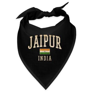 Jaipur India Vintage Druck - Bandana - Schwarz - Vorne