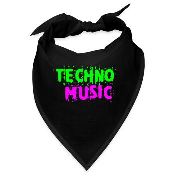 Techno-Musik - Bandana - Schwarz - Vorne