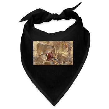 ein Rudel fressender Löwen im Chobe-Nationalpark - Bandana - Schwarz - Vorne