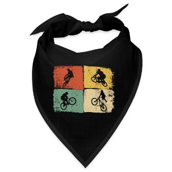 Quad-Silhouetten auf Farbblöcken - Bandana - Schwarz - Vorne
