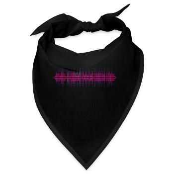 Schallwellen Musikwelle Vintage Retro DJ Herz Scheibe - Bandana - Schwarz - Vorne