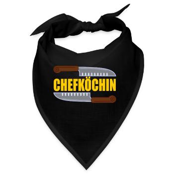 Chefköchin - Bandana - Schwarz - Vorne