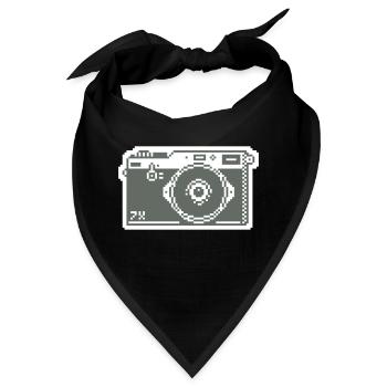 8bit pixel retro fotoapparat - Bandana - Schwarz - Vorne