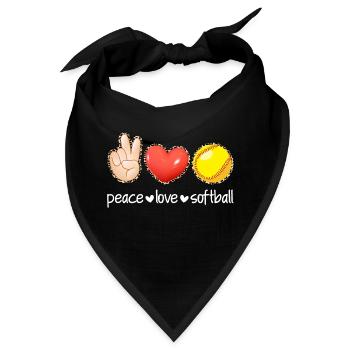 Peace Love Softball Leopard Print Mädchen Softball - Bandana - Schwarz - Vorne