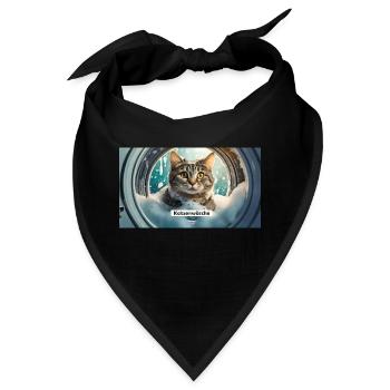 Wortspiel – Katzenwäsche - Bandana - Schwarz - Vorne