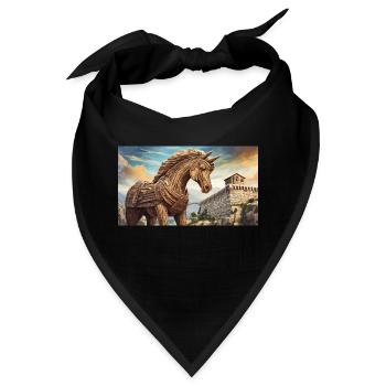 schöne mythische Orte – Trojanisches Pferd - Bandana - Schwarz - Vorne