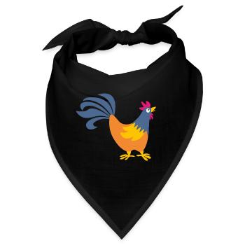 Hahn Gockel Ostern Bauernhof Geflügel Tiere Ei - Bandana - Schwarz - Vorne