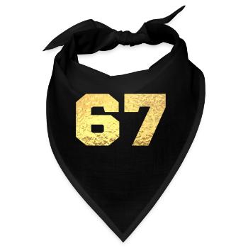 Nummer 67 Gold Glitter - 67. Jahrestag - Bandana - Schwarz - Vorne