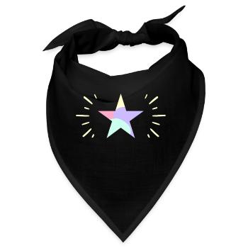 Pastellfarbener Leuchtender Stern - ApriNoeScor - Bandana - Schwarz - Vorne