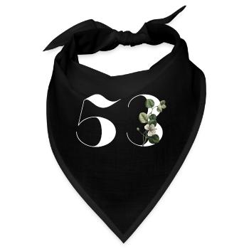 Nummer 53 Blumengrün - 53. Blumengeburtstag - Bandana - Schwarz - Vorne
