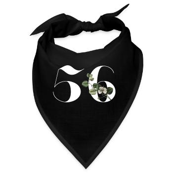 Nummer 56 Blumengrün - 56. Blumengeburtstag - Bandana - Schwarz - Vorne