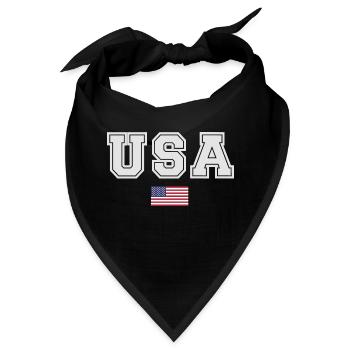 TEAM USA amerikanische Flagge Fahne unter Schrift - Bandana - Schwarz - Vorne