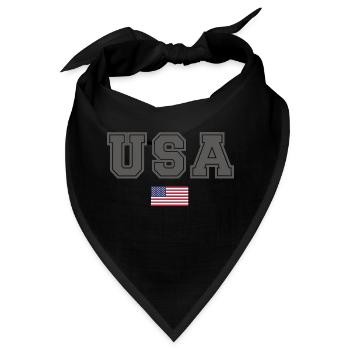 TEAM USA amerikanische Flagge Fahne unter Schrift - Bandana - Schwarz - Vorne