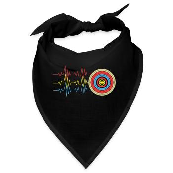 Herzschlag beim Bogenschießen - Bandana - Schwarz - Vorne