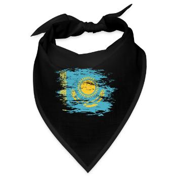 Kasachstan Flagge used - Bandana - Schwarz - Vorne