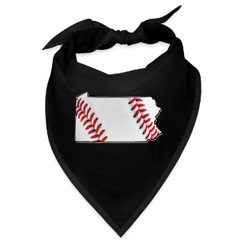 Baseball in der Pennsylvania State Landkarte - Bandana - Schwarz - Vorne