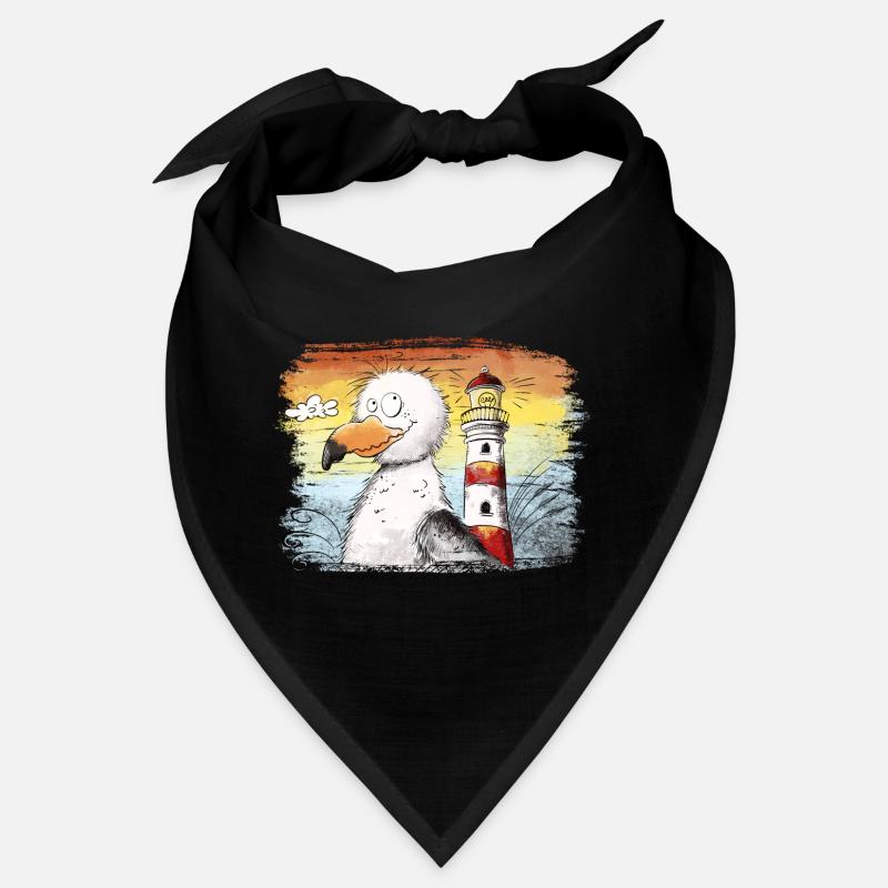 Seagull Holiday Sea Lighthouse Sunset Bandana