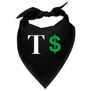 Buchstabe t Dollar - Bandana - Schwarz - Vorne