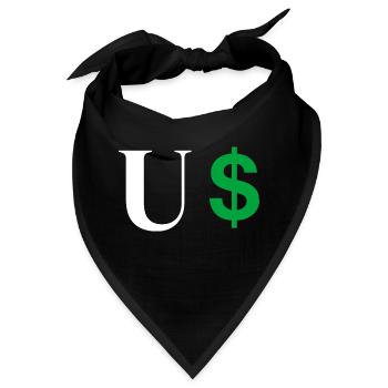 Buchstabe u Dollar - Bandana - Schwarz - Vorne