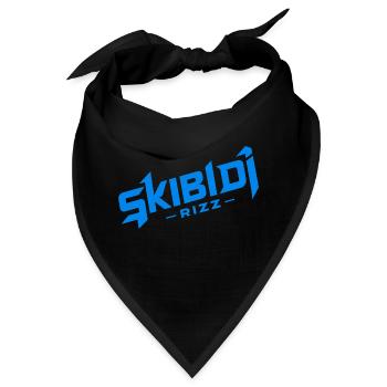 Skibidi Rizz blau - Bandana - Schwarz - Vorne