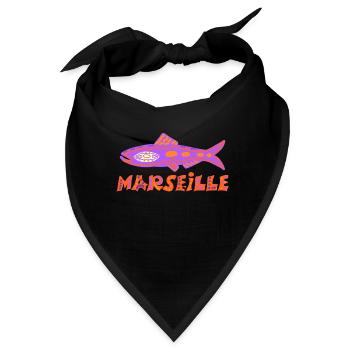 Sardinen-Marseillaise - Bandana - Schwarz - Vorne