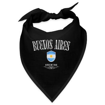 Buenos Aires, Argentinien, minimalistisches Design - Bandana - Schwarz - Vorne