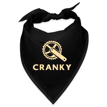 Grummelig Cranky Fahrrad Kurbel Motiv - Bandana - Schwarz - Vorne