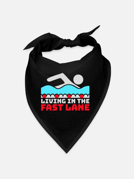 La vie dans la piscine flottante à toute vitesse, drôle de diction - Bandana - noir - Devant