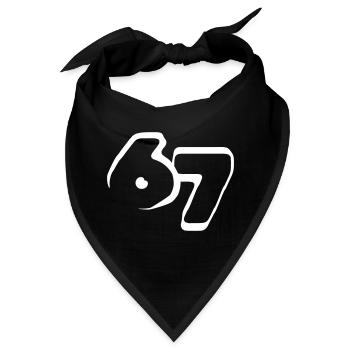 67 "six seven" drawn - Bandana - Schwarz - Vorne