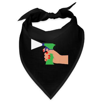 putzen cleaning putzfrau broom wischmop46 - Bandana - Schwarz - Vorne