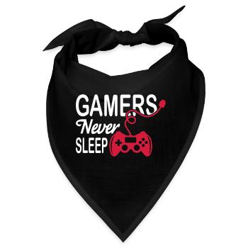 Gamers Never Sleep - Bandana - Schwarz - Vorne