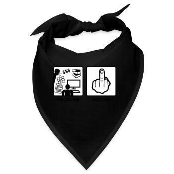 Problem solved - Mittelfinger - Fuck you - Bandana - Schwarz - Vorne