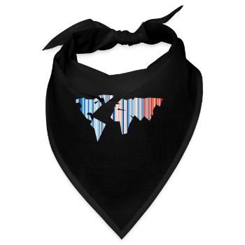 Weltkarte - Klimawandel - Warming Stripes - Erde - Bandana - Schwarz - Vorne