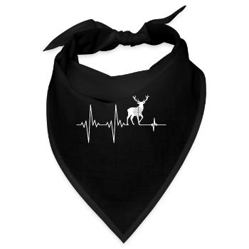 Hirsch Herzschlag Jäger Jagd Rotwild - Bandana - Schwarz - Vorne