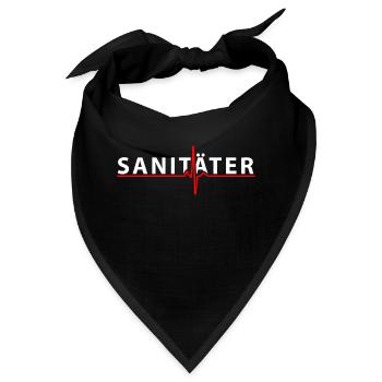 Sanitäter Lebensretter Rettungsdienst Herzschlag - Bandana - Schwarz - Vorne