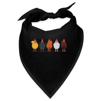 Hühner Henne Hahn Gockel - Bandana - Schwarz - Vorne