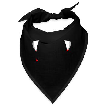 Halloween Vampirzähne T-Shirt Vampir Kostüm Party - Bandana - Schwarz - Vorne