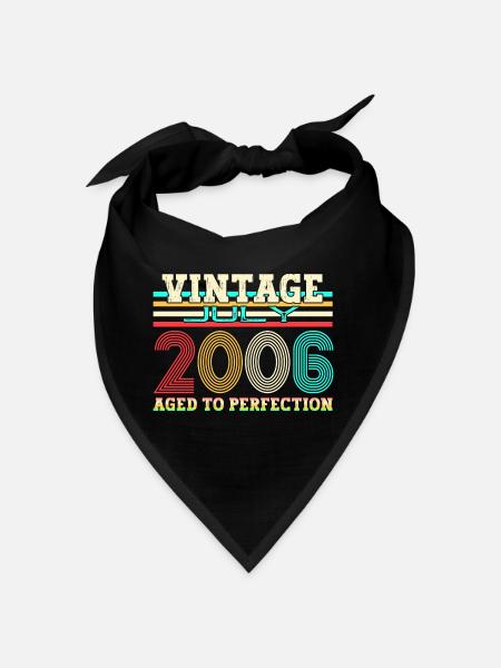 Vintage July 2006 16th birthday Men 16 years - Bandana - black - Front