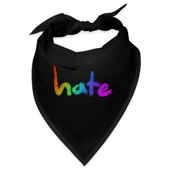 Hate Text Rainbow - Bandana - Schwarz - Vorne