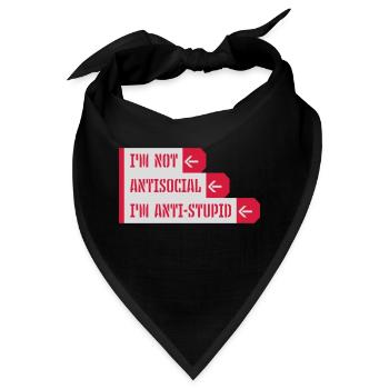 not antisocial anti stupid - Bandana - Schwarz - Vorne
