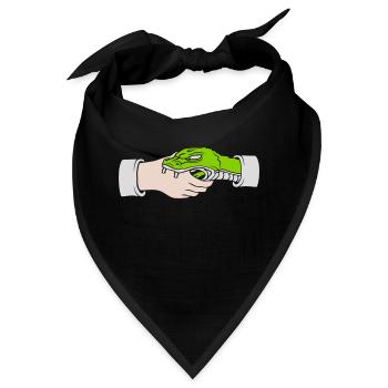 Begrüßung Händeschütteln Schlange beißt - Bandana - Schwarz - Vorne