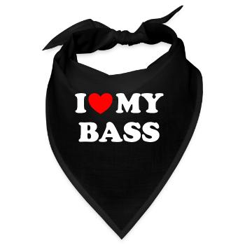 i love bass, Musiker, Bassist, E-bass - Bandana - Schwarz - Vorne