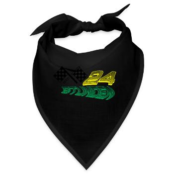 24 stunden flag grün - Bandana - Schwarz - Vorne