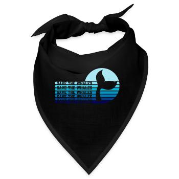 Rettet die Wale - Bandana - Schwarz - Vorne