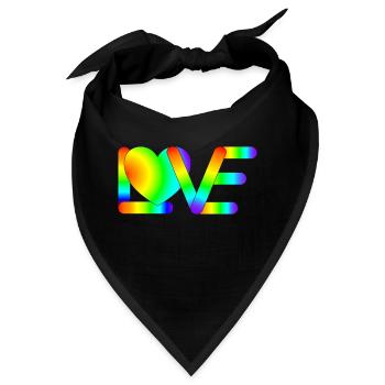 Love in Regenbogen Farben - Bandana - Schwarz - Vorne
