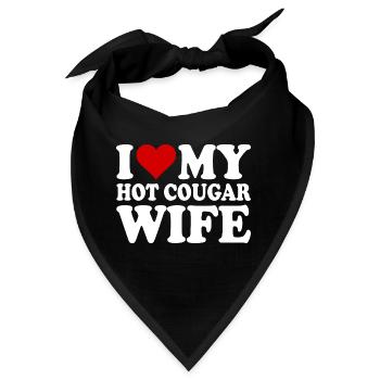 I love my hot cougar wife - Bandana - Schwarz - Vorne